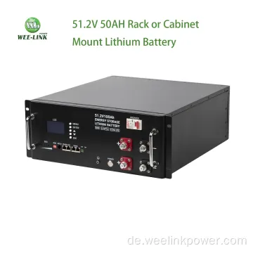 51,2 V 50AH Rack oder Schrankmontage Lithium -Batterie